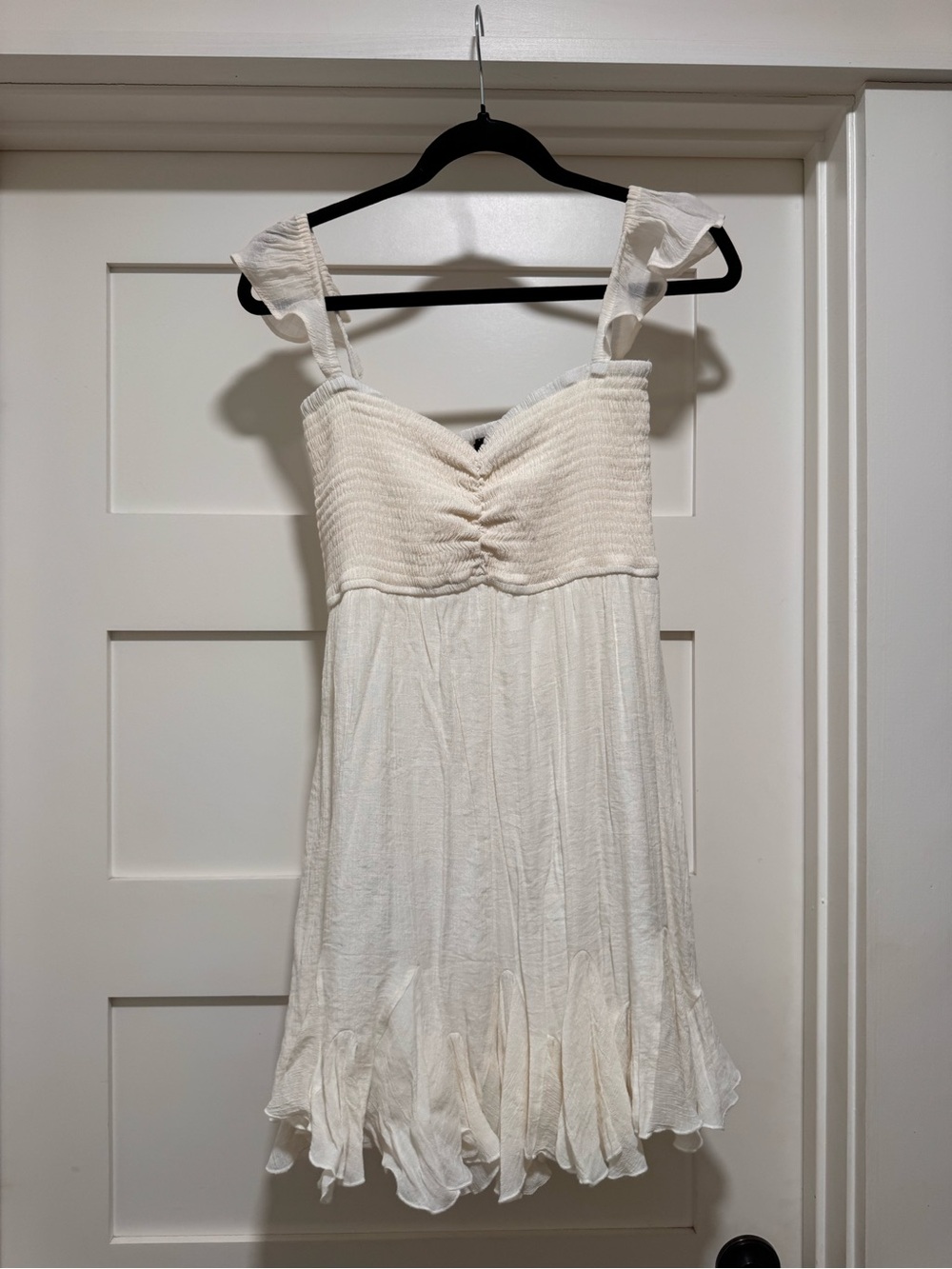White Ruffled Sundress with Smocked Bodice